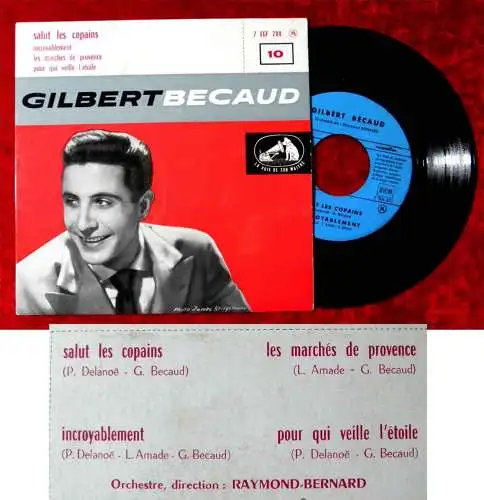 EP Gilbert Bécaud: Salut Les Copains + 3 (HMV 7 ECF 284) F