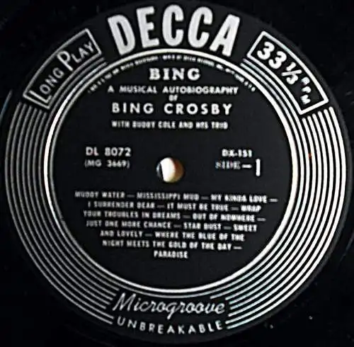 5LP Box Bing Crosby: Musical Autobiography (Decca DX-151) w/ Booklet US 1954