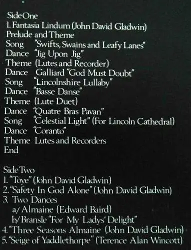 LP Amazing Blondel: Fantasia Lindum (Island ILPS 9156) UK 1971