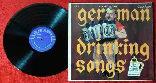 LP German Drinking Songs (Grand Award 250 SD) US 1960 Live Musikhalle Hamburg