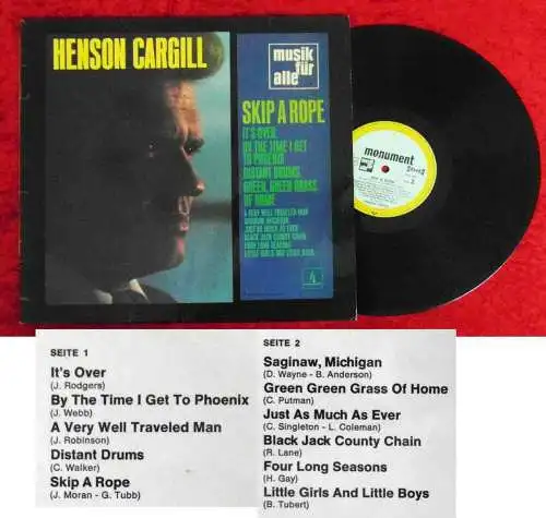 LP Henson Cargill: Skip A Rope (Monument NM 400) Musik für Alle Serie