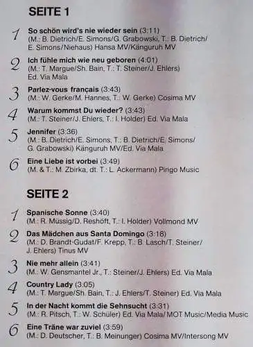 LP Tommy Steiner: Wie neu geboren (Intercord INT 145.102) D 1987 