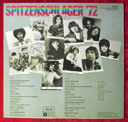 LP Spitzenschlager 1972 (Deutscher Schallplattenclub Decca 28 308 5) D