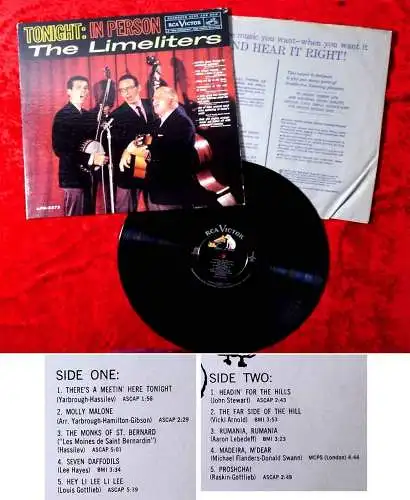 LP Limeliters: Tonight: In Person (RCA LPM-2272) US 1961