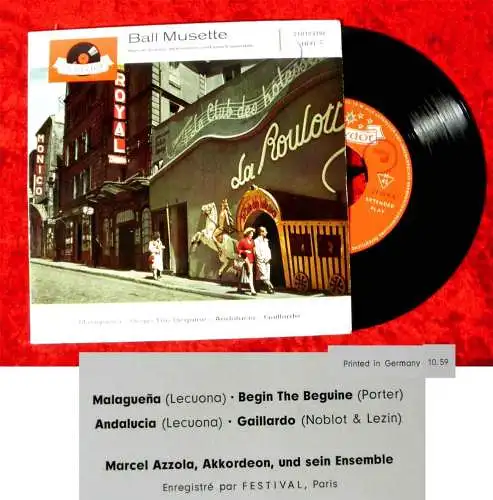 EP Marcel Azzola: Ball Musette (Polydor 21 019 EPH) D 1959