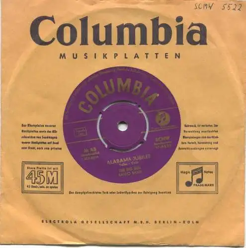 Single Big Ben Banjo Band: Alabama Jubilee (HMV 27-5522) D