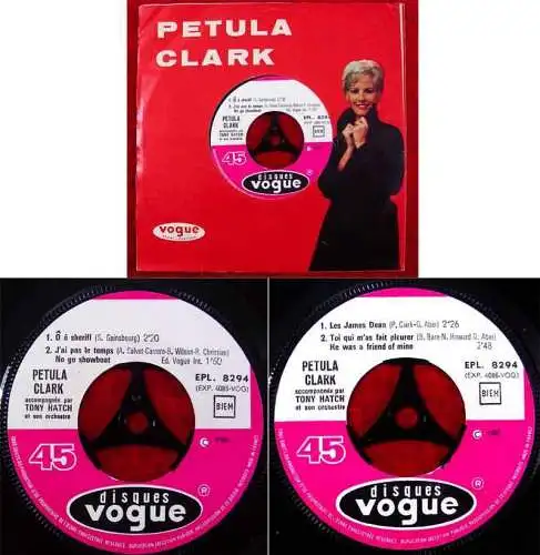 EP Petula Clark: Les James Dean + 3 (Vogue EPL 8294) F 1964 w/ Tony Hatch