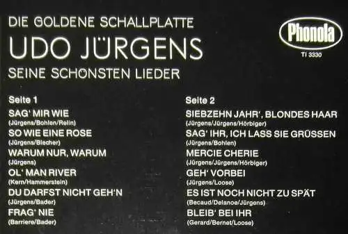 LP Udo Jürgens: Die Goldene Schallplatte (Phonola TI 3330) D 