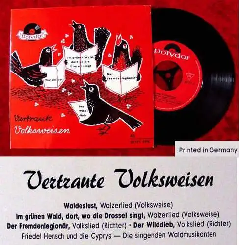 EP Friedel Hensch & Cyprys: Vertraute Volksweisen (Polydor 20 171 EPH) D