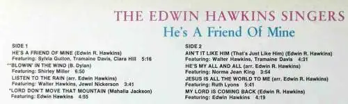 LP Edwin Hawkins Singers: He´s A Friend Of Mine (Buddah 203 033) D