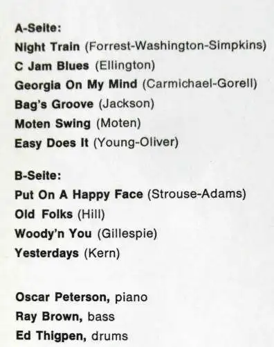 LP Oscar Peterson: A Portrait Of Oscar Peterson (Polydor H 847)Clubsonderauflage