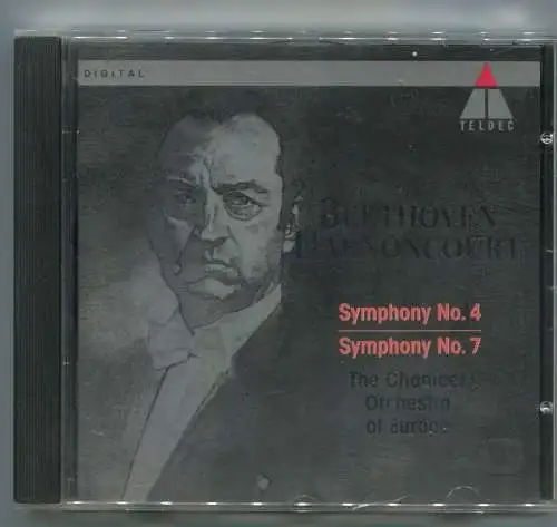 CD Beethoven Symphony No. 4 & 7 Nicolaus Harnoncourt (Teldec) 1992