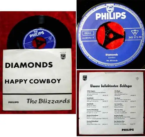 Single Blizzards: Diamonds / Happy Cowboy (Philips 345 573 PF) D