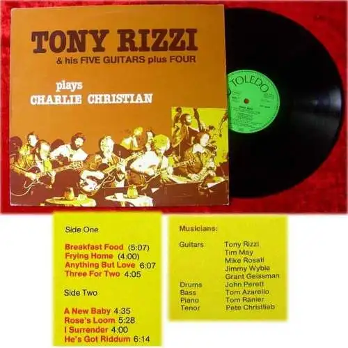 LP Tony Rizzi and His Five Guitars Plus Four Plays Char