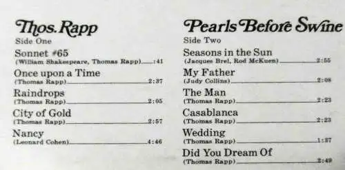 LP Thos. Rapp / Pearls Before Swine: City Of Gold (Reprise 44 136) D 1971