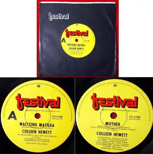 Single Colleen Hewett: Waltzing Matilda (Festival FK-5188) Australien 1973