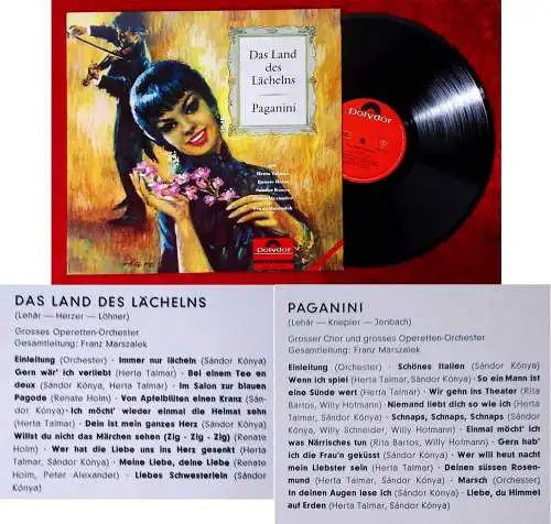 LP Land des Lächelns / Paganini (Polydor 408 014) Sonderproduktion 1964
