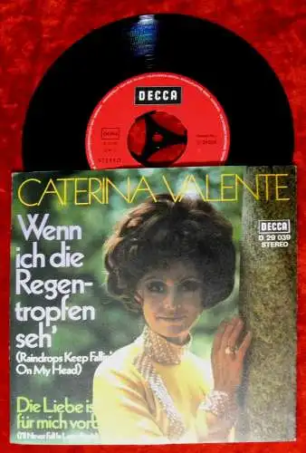 Single Caterina Valente: Wenn ich die Regentropfen seh (Decca D 29 039) D 1969