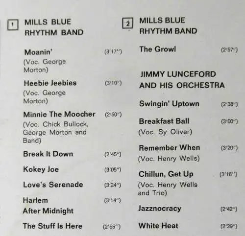 LP Mills Blue Rhythm Band / Jimmy Lunceford: Jazz Star Serie No. 14 (RCA) D
