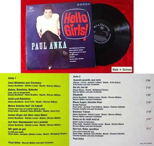 LP Paul Anka: Hello Girls! (RCA LSP-10 137) D 1965