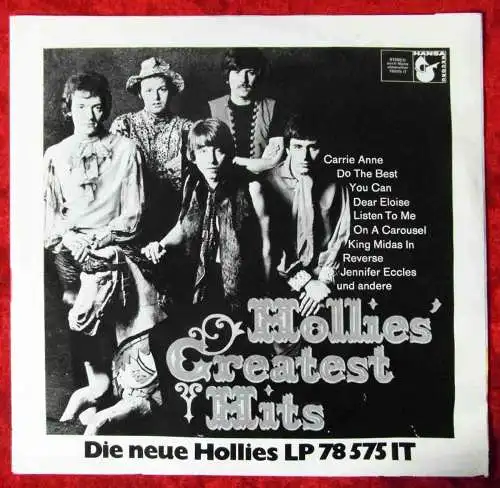 Single Hollies: Sorry Suzanne (Hansa 14 269 AT) D