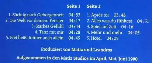 LP Vicky Leandros: Starkes Gefühl (Intercord INT 165 009) D 1990