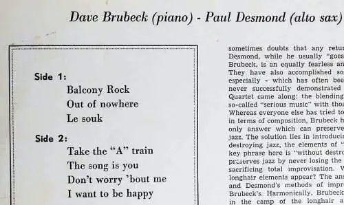 LP Dave Brubeck Quartet: Jazz Goes To College (Philips B 07025 L) NL