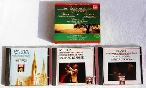 3CD Box Romantische Sinfonien 4 Berlioz Franck Saint-Saens (EMI Seraphim) 1995
