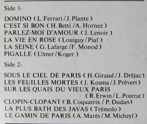 LP Freddy Balta: Chansons de Paris (Philips 842 106 PY) NL