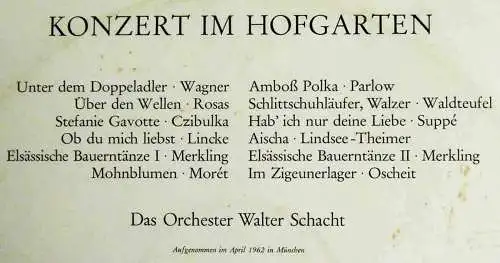 LP Walter Schacht: Konzert im Hofgarten (Odeon O 83 339) D 