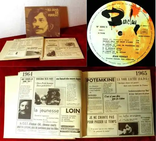 10LP Box Jean Ferrat: 10 Ans de Ferrat (Barclay) Frankreich