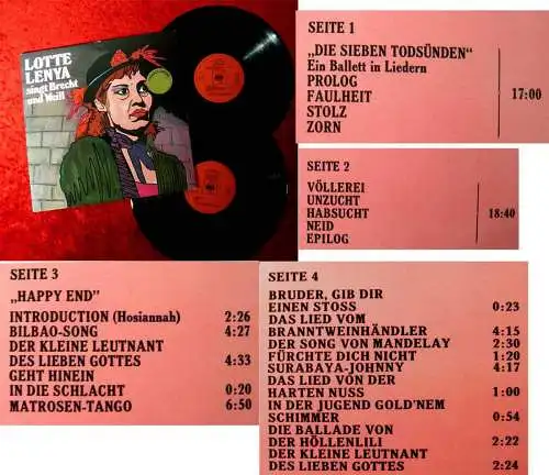 2LP Lotte Lenya singt Brecht und Weill (CBS 88 028) NL 1974