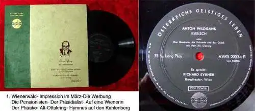 25cm LP Richard Eybner: Wien wörtlich / Kirbisch (Amadeo AVRS 2008)
