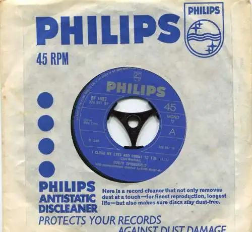 Single Dusty Springfield: I Close My Eyes and Count to Ten (Philips BF 1682) UK
