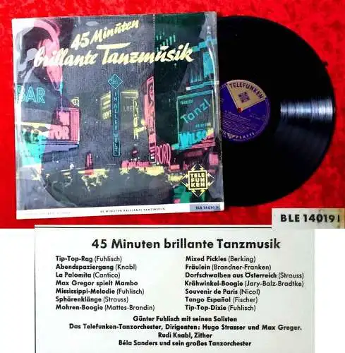 LP 45 Minuten brillante Tanzmusik (Telefunken BLE 14 019 P) D