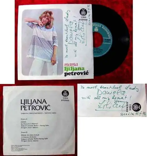 Single Liljana Petrovic: Mama (Signiert & Widmung) Jugoslawien 1976 (RTB 51645)