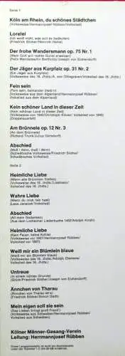 LP Kölner Männer Gesangverein: Die schönsten deutschen Volkslieder (EMI) D