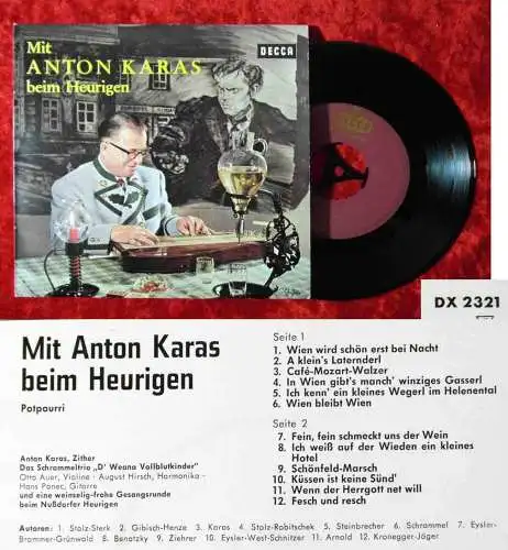 EP Mit Anton Karas beim Heurigen (Decca DX 2321) Füllschrift (D)