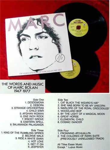 2LP Marc Bolan: Words & Music of Marc 1947-1977