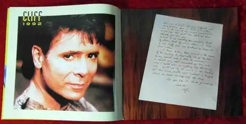 Tourprogramm Cliff Richard 1992 incl. zwei Tickets & Schallfolie Cliff Interview