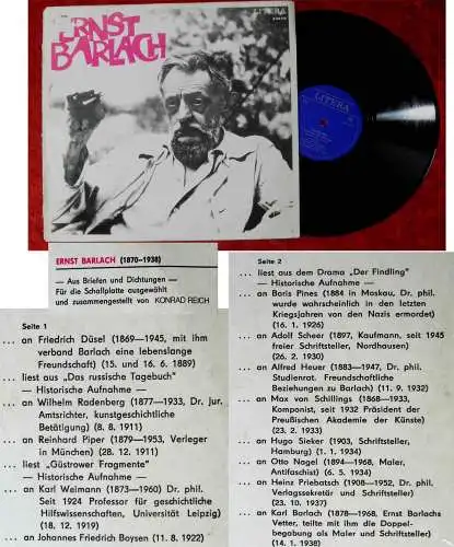 LP Ernst Barlach: Aus Briefen und Dichtungen (Litera 860 175) DDR 1971