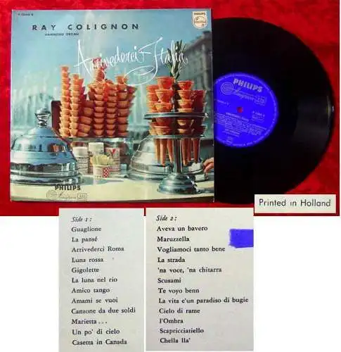 25cm LP Ray Colignon: Arrivederci Italia (Philips)