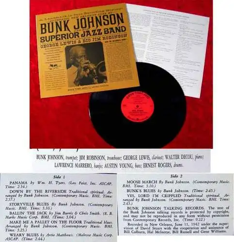 LP Bunk Johnson & Superior Jazz Band