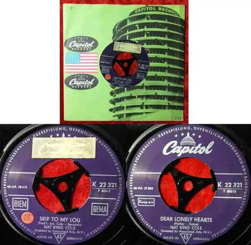 Single Nat King Cole: Skip to my Lou (Capitol K 22 321) D Musterplatte