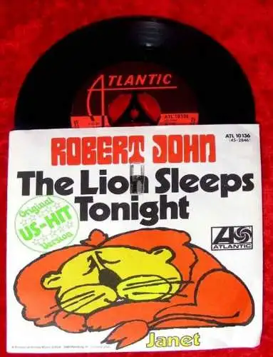 Single Robert John The Lion sleeps tonight 1972
