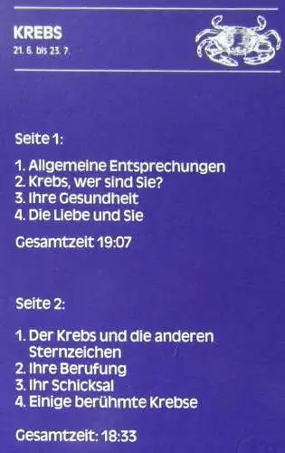 LP Elizabeth Teissier: Ihr persönliches Sternzeichen: Krebs (Polydor 2475 747) D