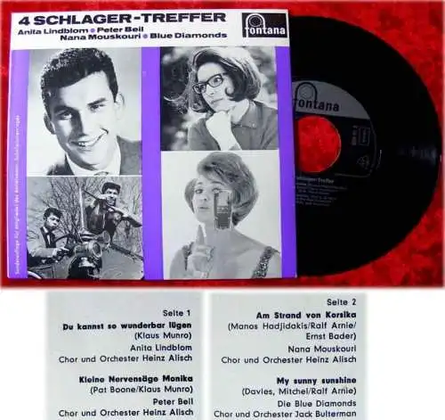 EP 4 Schlager Treffer mit Anita Lindblom Nana Mouskouri