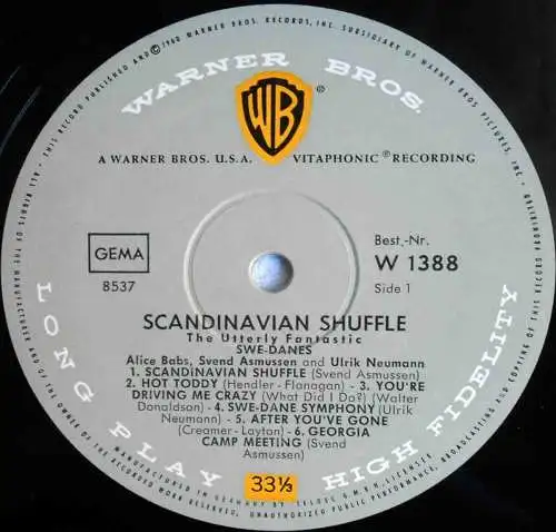 LP Swe Danes: Scandinavian Shuffle (Warner Bros. W-1388) D 1960