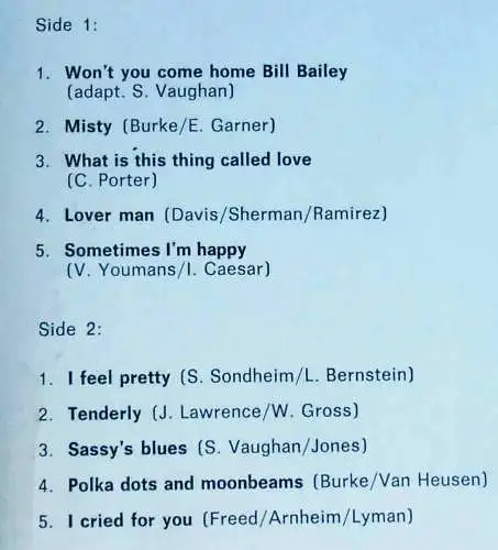 LP Sarah Vaughan: Who Is This Girl Called Sassy? (Fontana 858 012 FPY) NL 