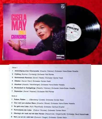 LP Gisela May singt Chansons (Philips Stereo 843 957 PY) D 1967 Promo